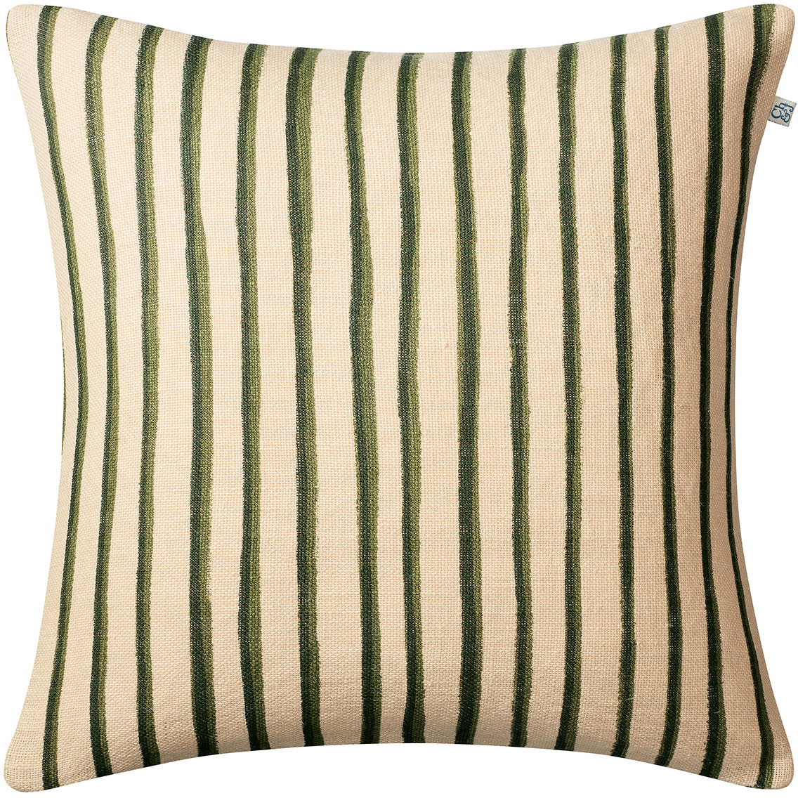 Jaipur Stripe Putetrekk 50x50 cm, Light Beige / Cactus Green / Green