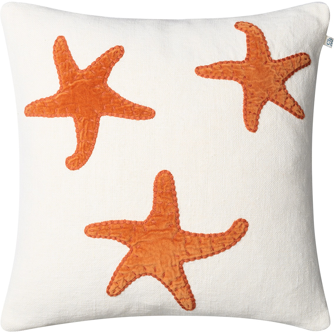Star Fish Putetrekk 50x50 cm, Off-white / Oransje