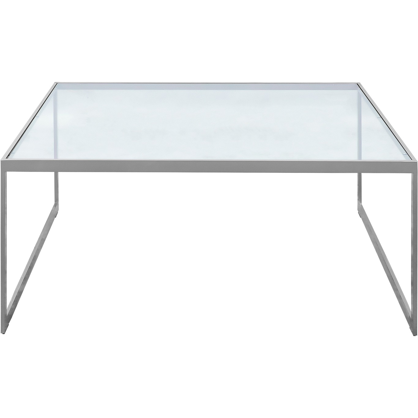 Square Salongbord, 102x102 cm, Silver Grey/Glass