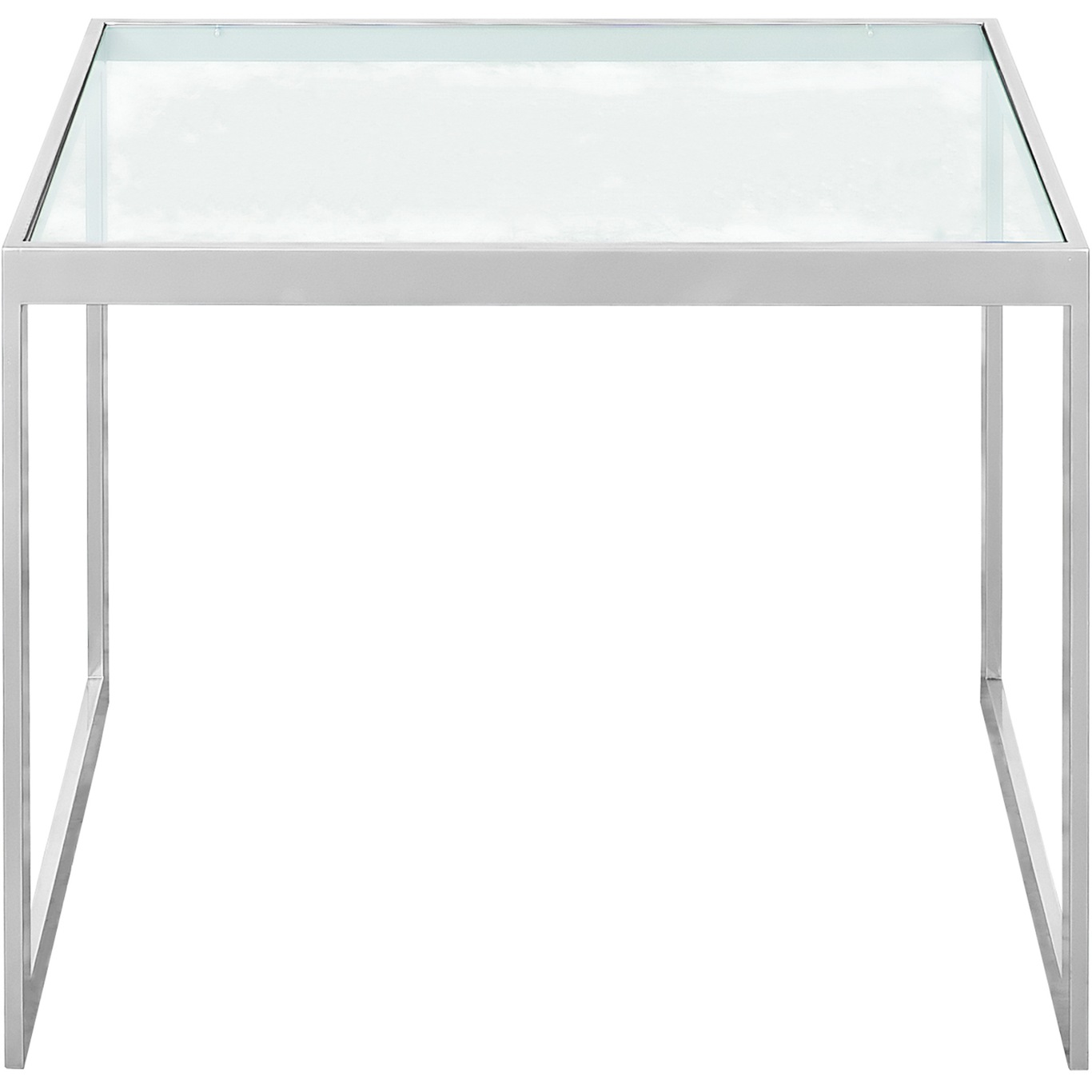 Square Sidebord 56x41x43 cm, Silver Grey/Glass