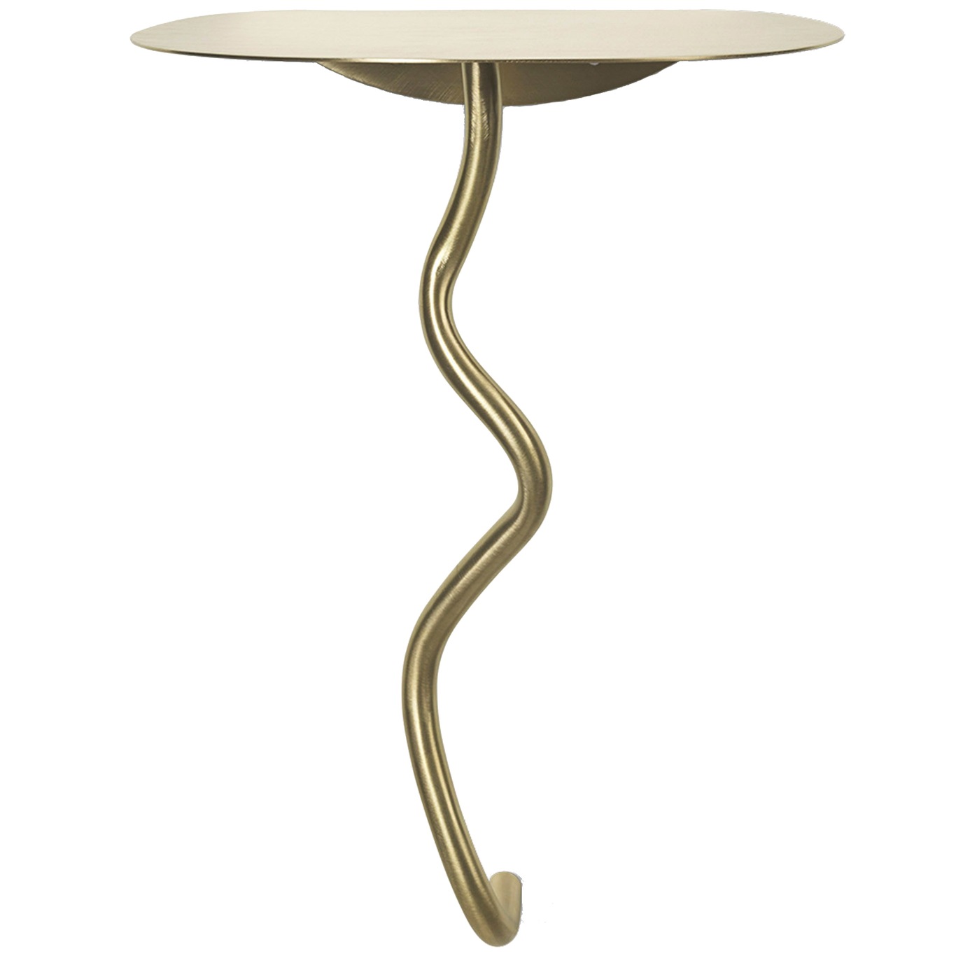 Curvature Wall Table- Black Brass Bord, Messing