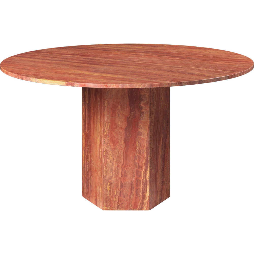 Epic Spisebord Rund Ø 130 cm, Red Travertine