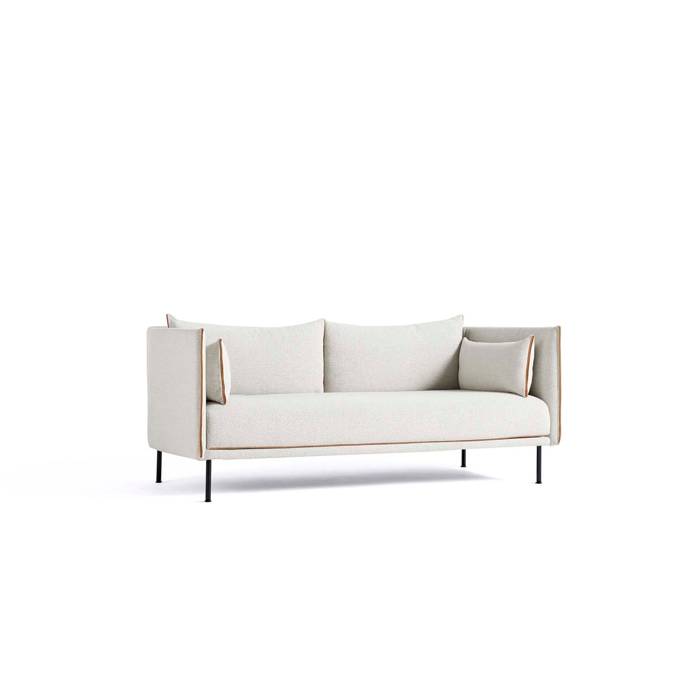 Silhouette Sofa 2 Seater, Coda 100/Cognac Piping/Steel