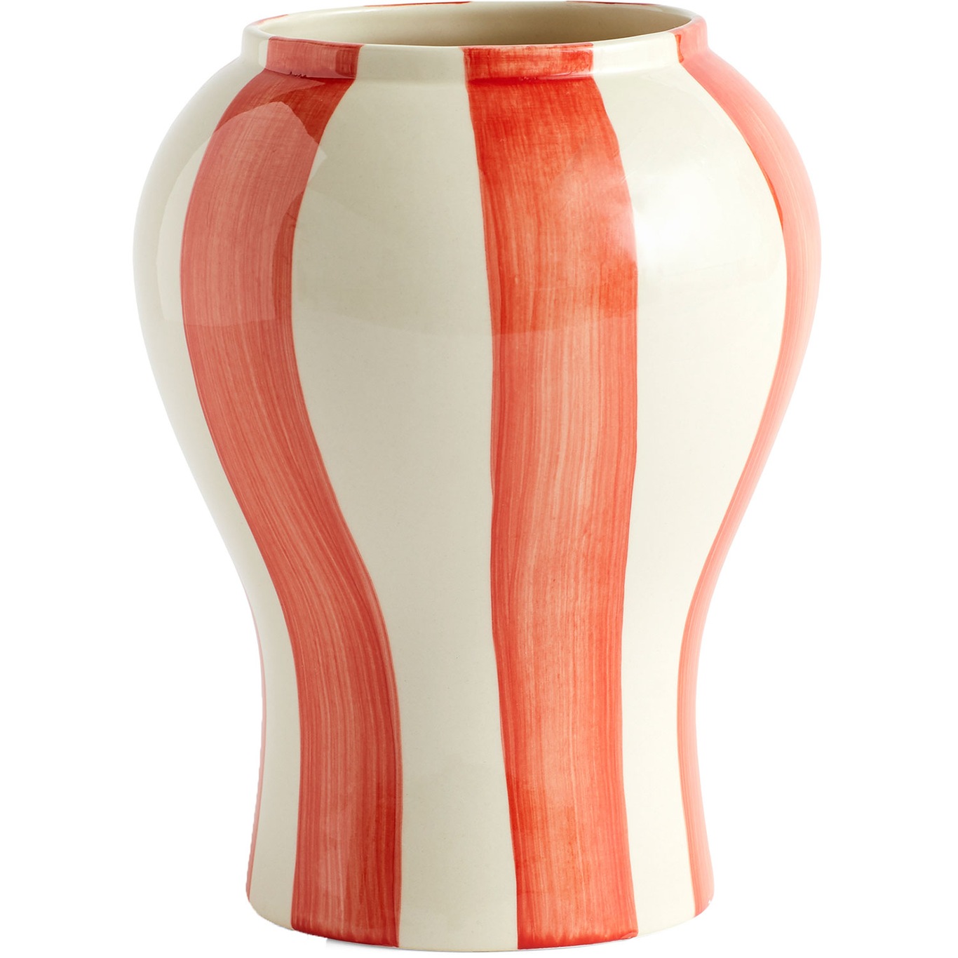 Sobremesa Stripe Vase 22 cm Hvit/Rød