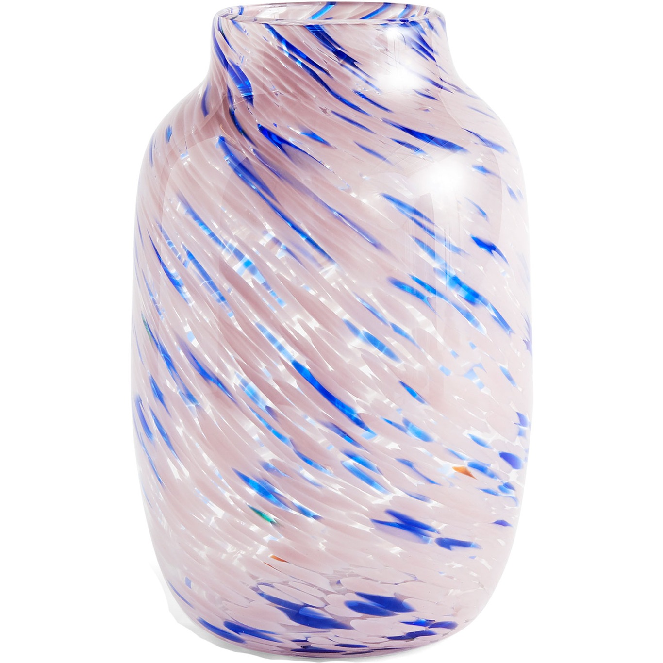 Splash Vase Rund L Ø18.5 cm, Light Pink/Blå