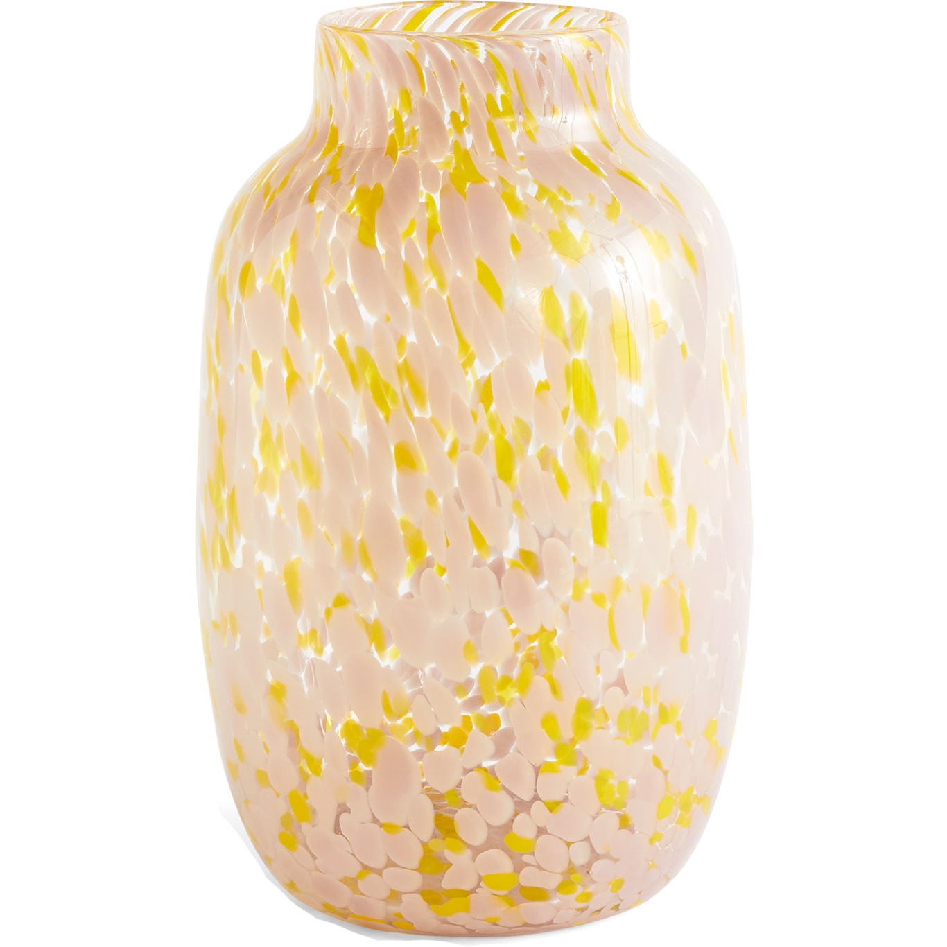 Splash Vase Rund L Ø18.5 cm, Gul/Light Pink