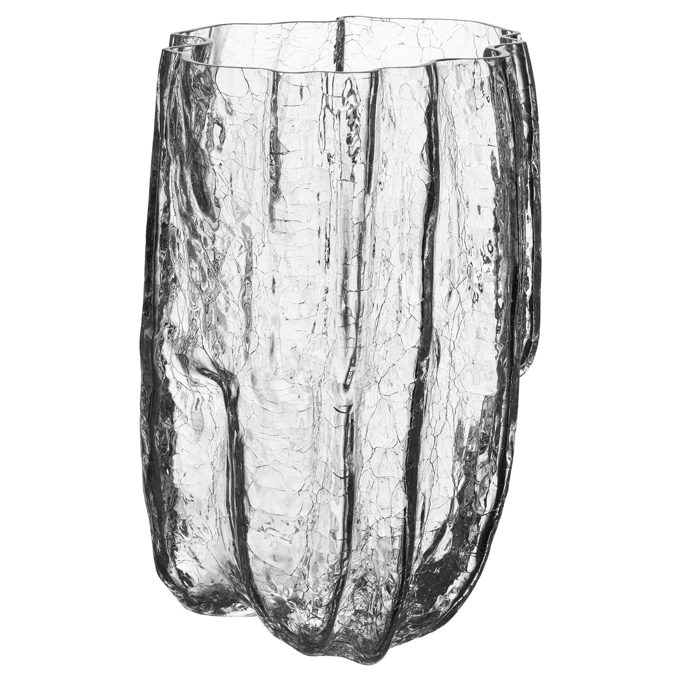 Crackle Vase Klar, 28 cm