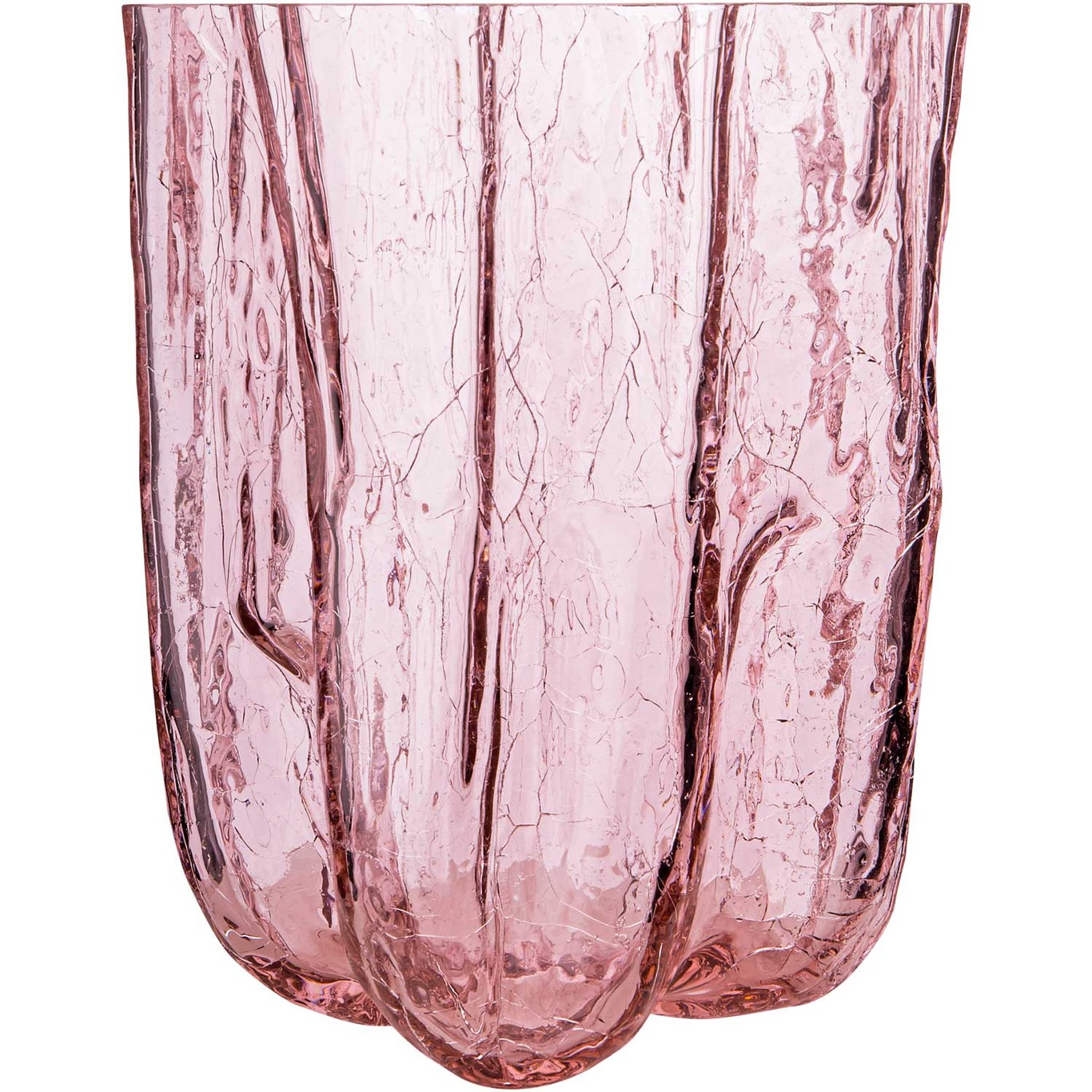 Crackle Vase, 21x27 cm, Rosa
