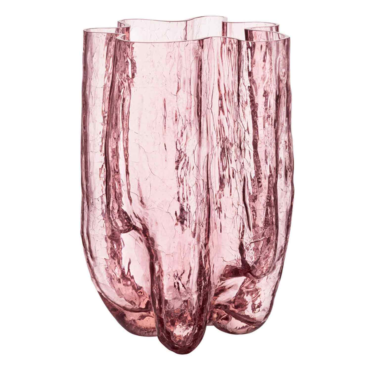 Crackle Vase 37 cm, Rosa, Rosa