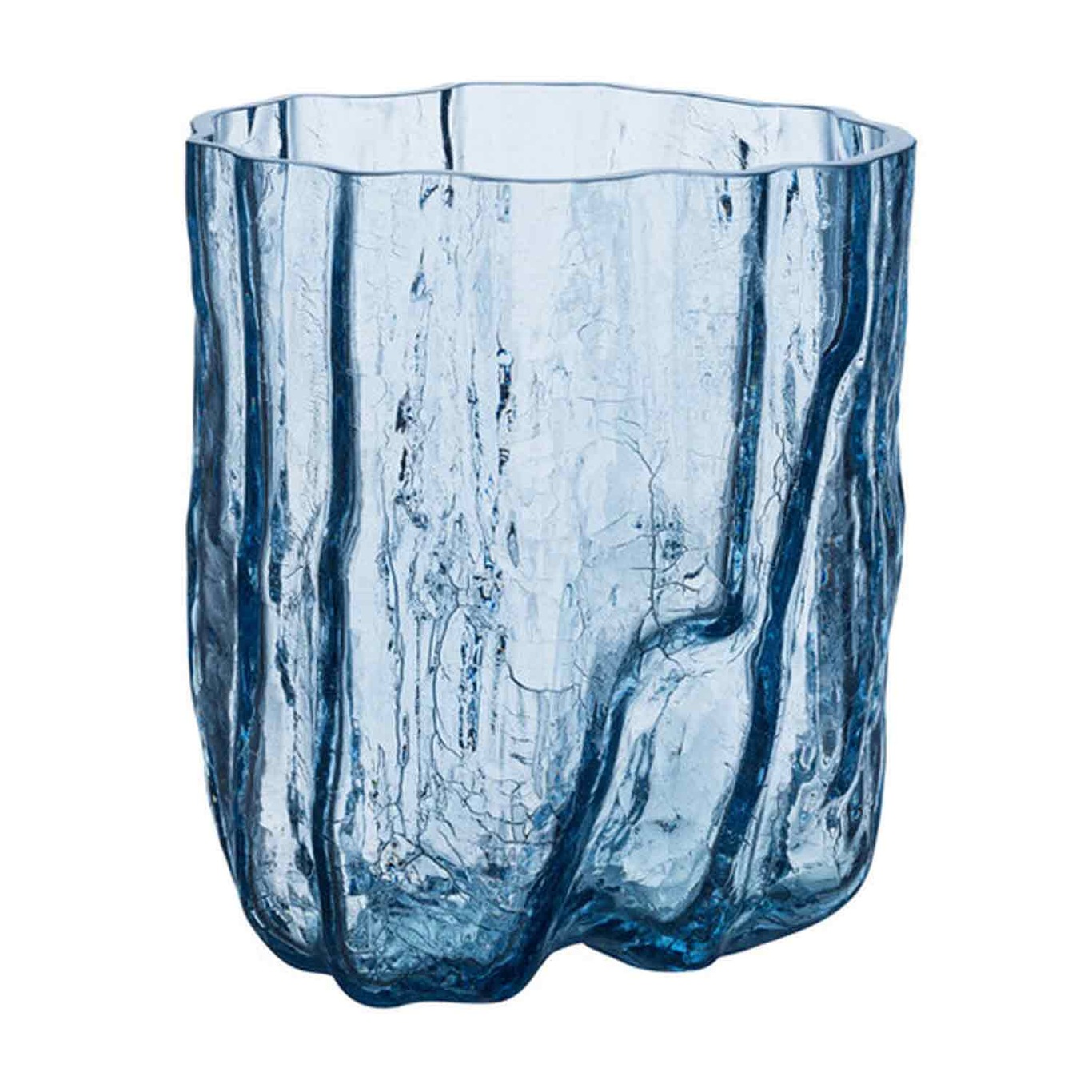 Crackle Vase Sirkulært Glass, 27 cm