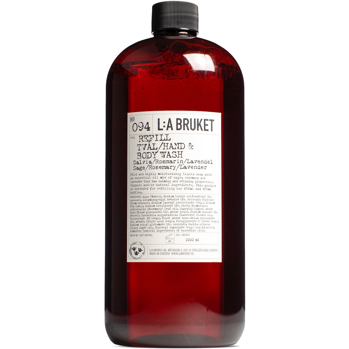 094 Refill Hand & Body Wash 1000 ml, Salvia/Rosemary/Lavender