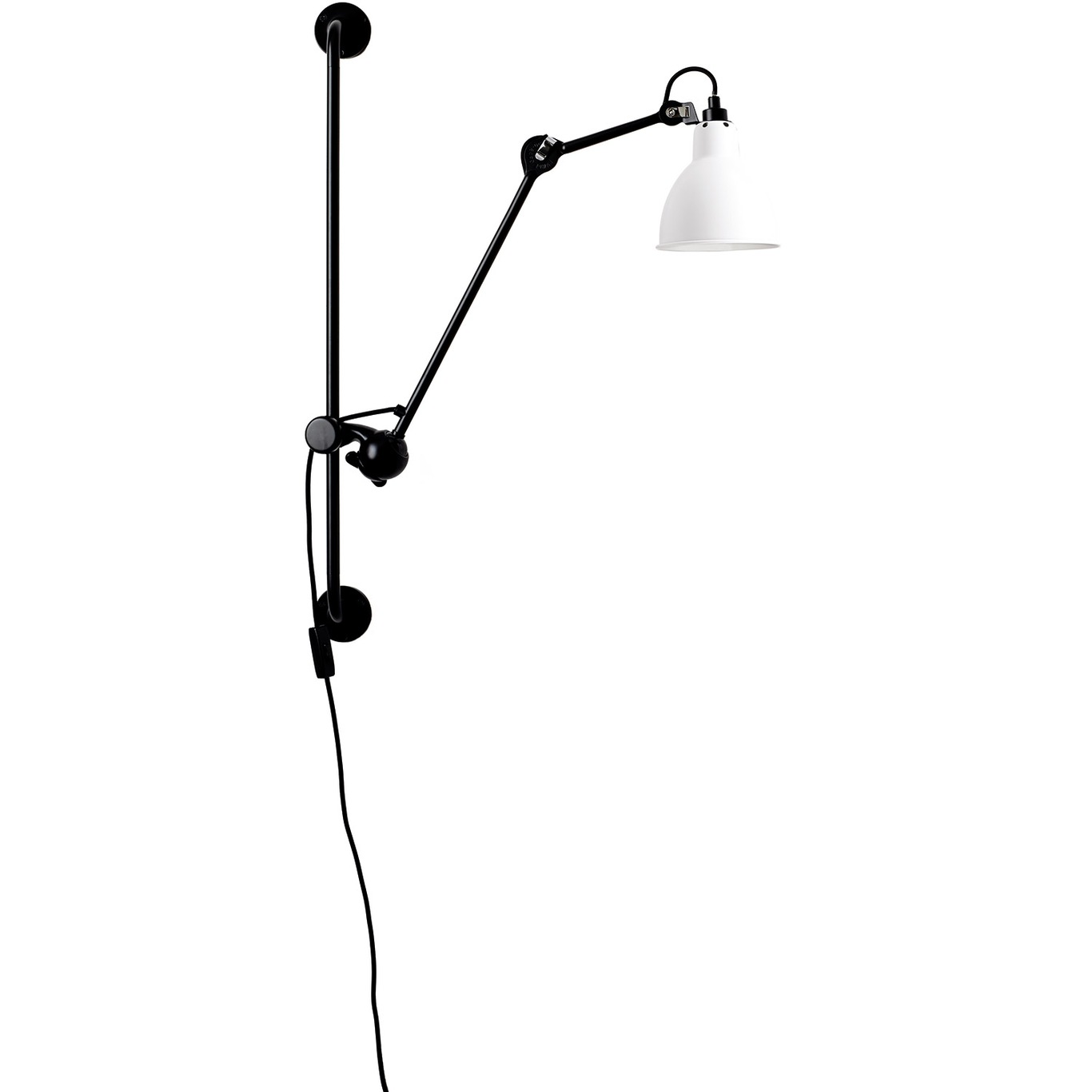 Lampe Gras N°210 Vegglampe, Svart / Hvit