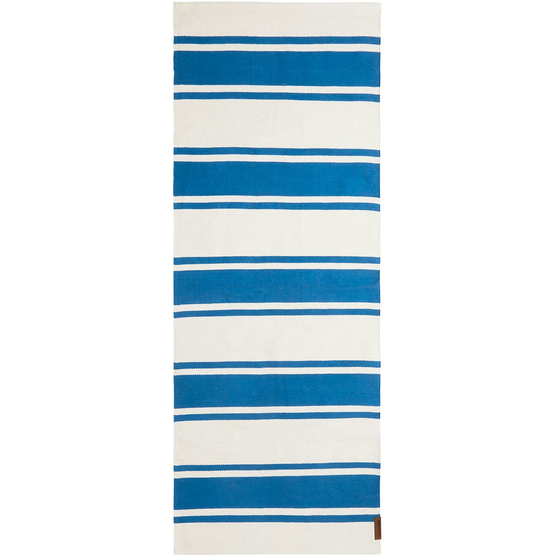 Organic Striped Cotton Teppe 80x220 cm, Blå