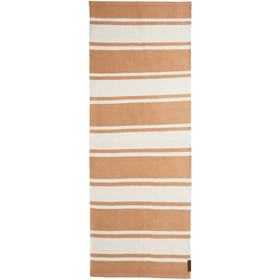 Organic Striped Cotton Teppe 80x220 cm, Beige
