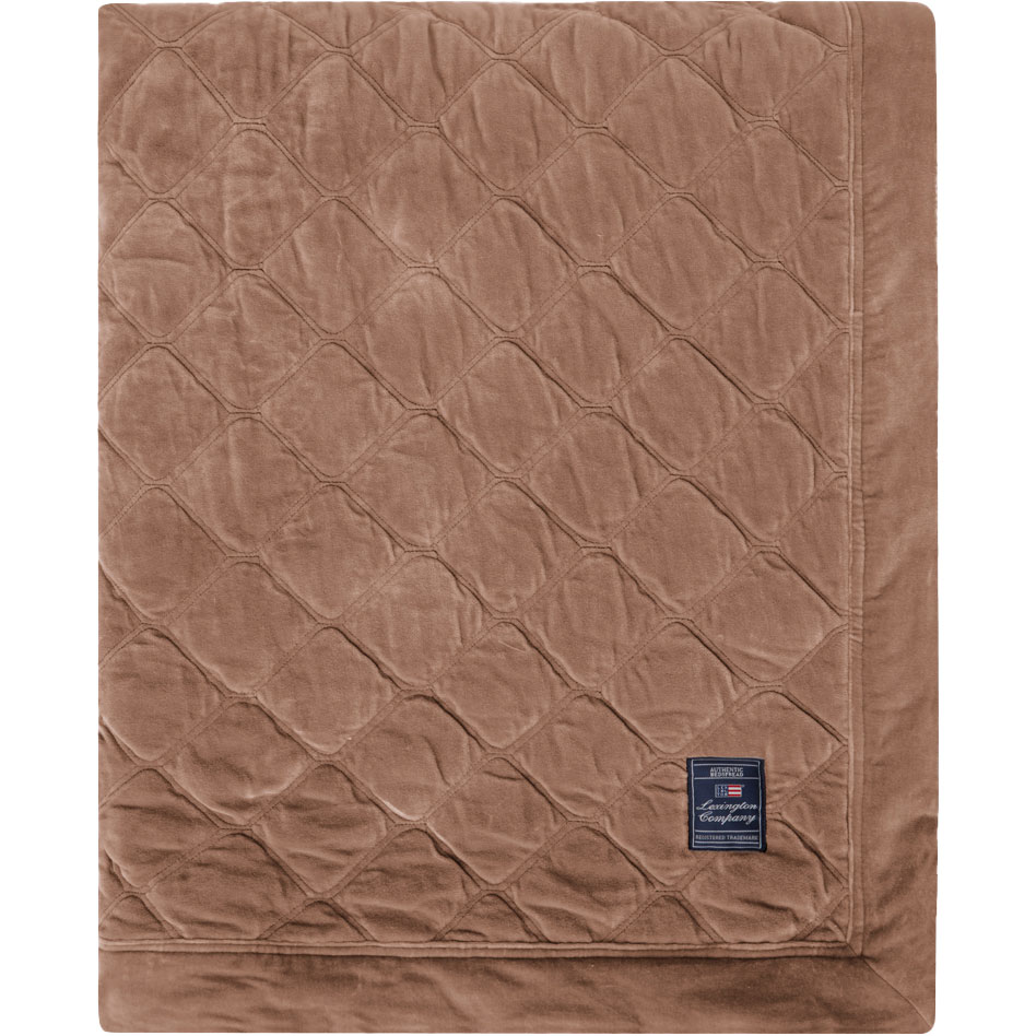 Quilted Organic Cotton Velvet Sengeteppe 260x240 cm, Beige