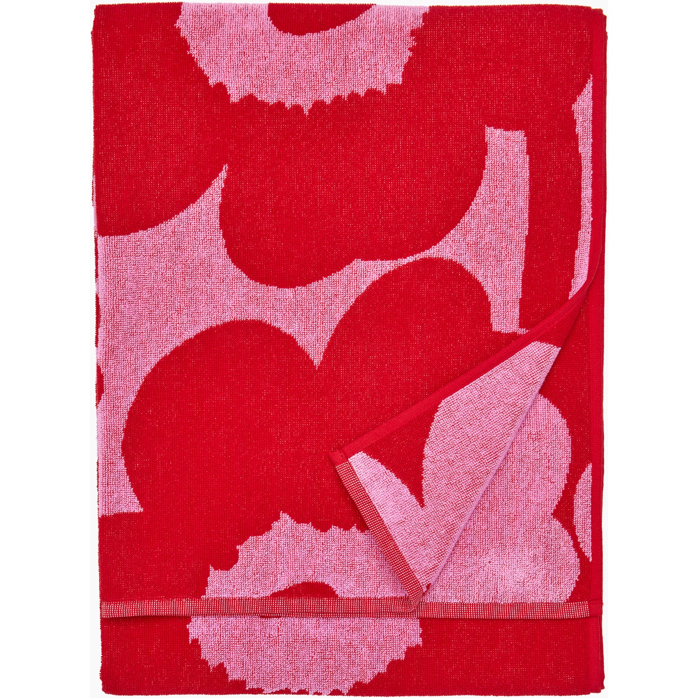 Unikko Badehåndkle 70x150 cm, Rosa / Rød