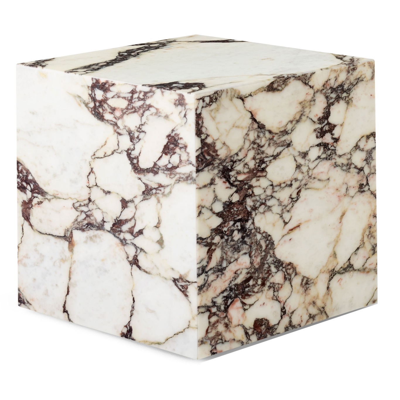 Plinth Cubic Sidebord 40x40 cm, Calacatta Viola Marmor