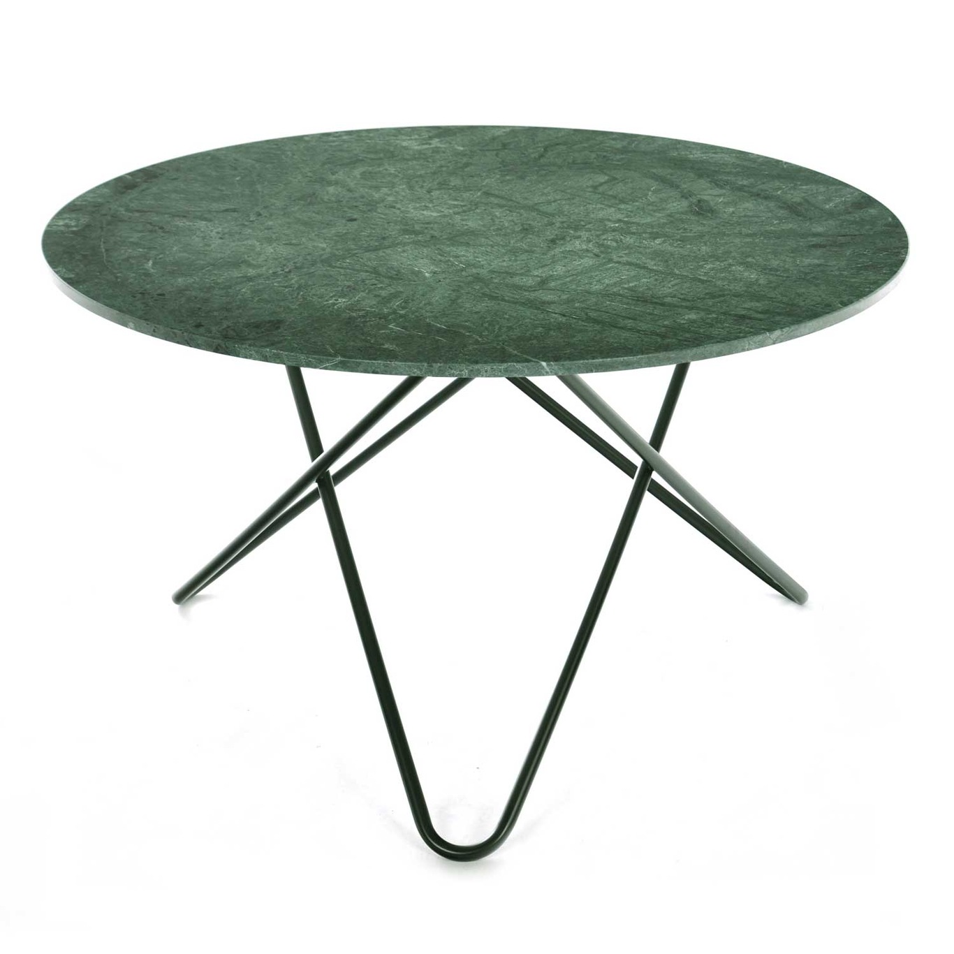 Big O Spisebord, Sort Stativ/Grønn Marmor
