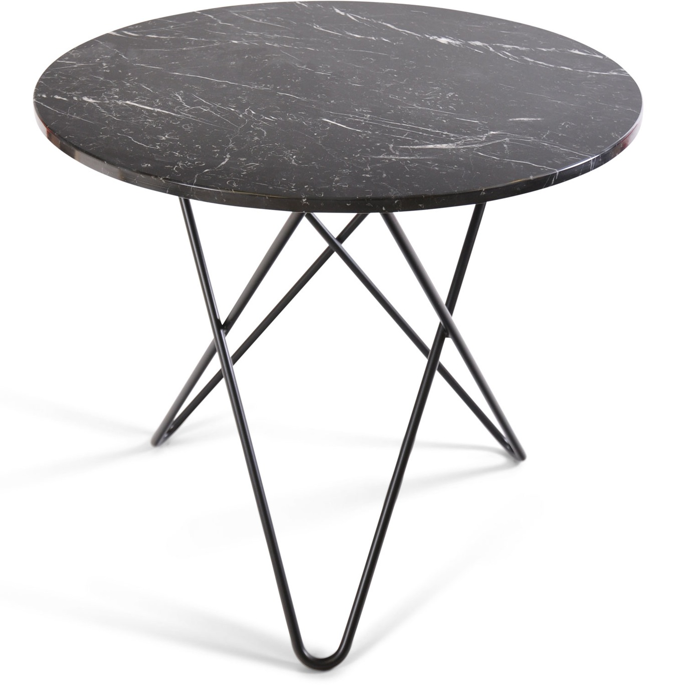 O Dining Table Spisebord Ø100 cm, Sort/Sort Marmor