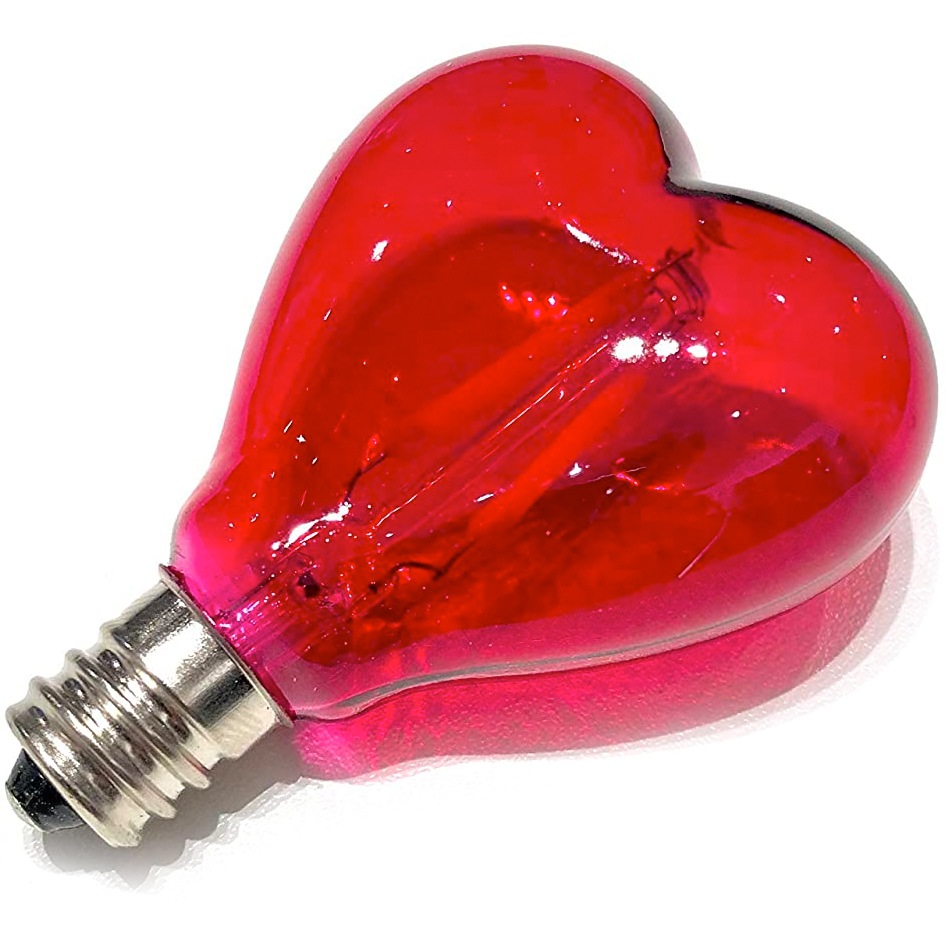 LED Lyskilde Mouse Lamp E14 1W Hjerteformet, Rød