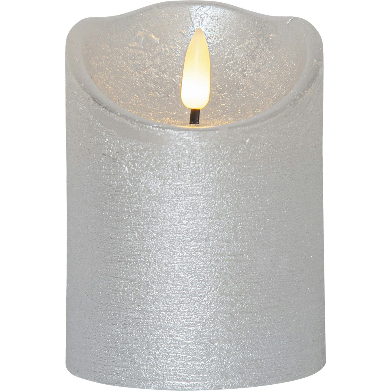 Flamme Rustic LED Kubbelys Silver, 10 cm