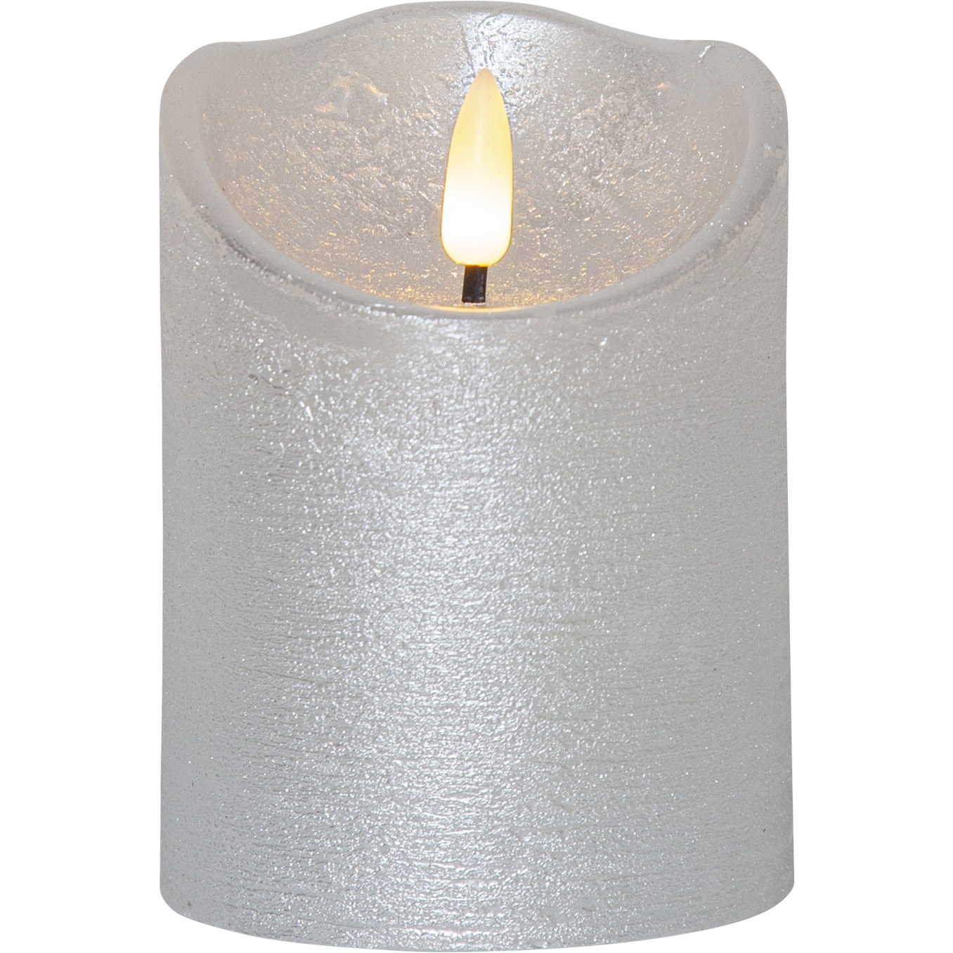 Flamme Rustic LED Kubbelys Silver, 10 cm