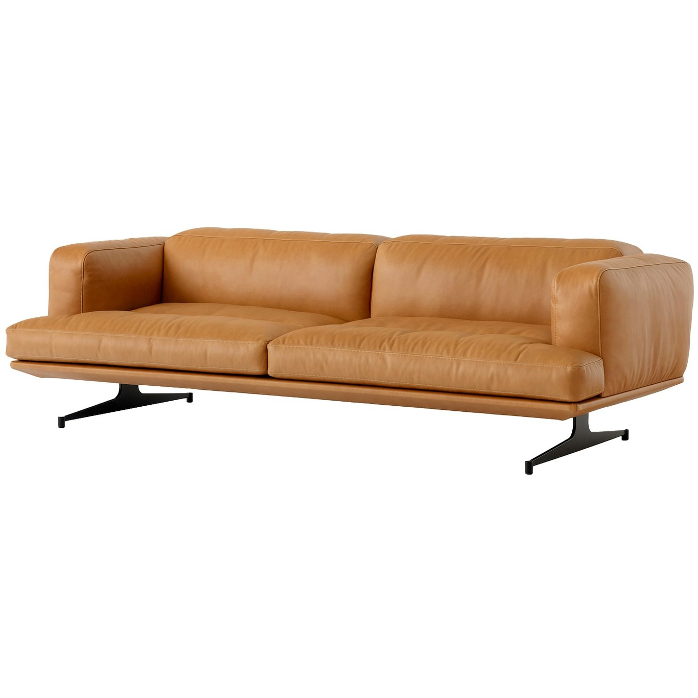 Inland AV23 3-seter Sofa, Skinn Noble Cognac / Warm Black