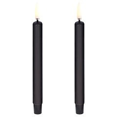 LED Mini Kronelys Plain Black, 1,3 x 13,8 cm